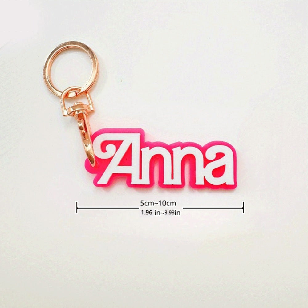 Personalized Round Floral Pattern Acrylic Keychain - Double Layer Letter Keyring with Split Ring - Customizable with Choice of Hardware (Golden, Silver, Rose Gold) - Perfect Back-to-School Gift - 1 Piece