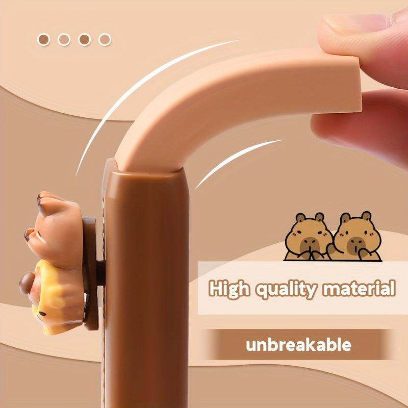 Kawaii Capybara Retractable Eraser Set - Durable synthetic rubber, easy clean-up. Perfect for school and office.