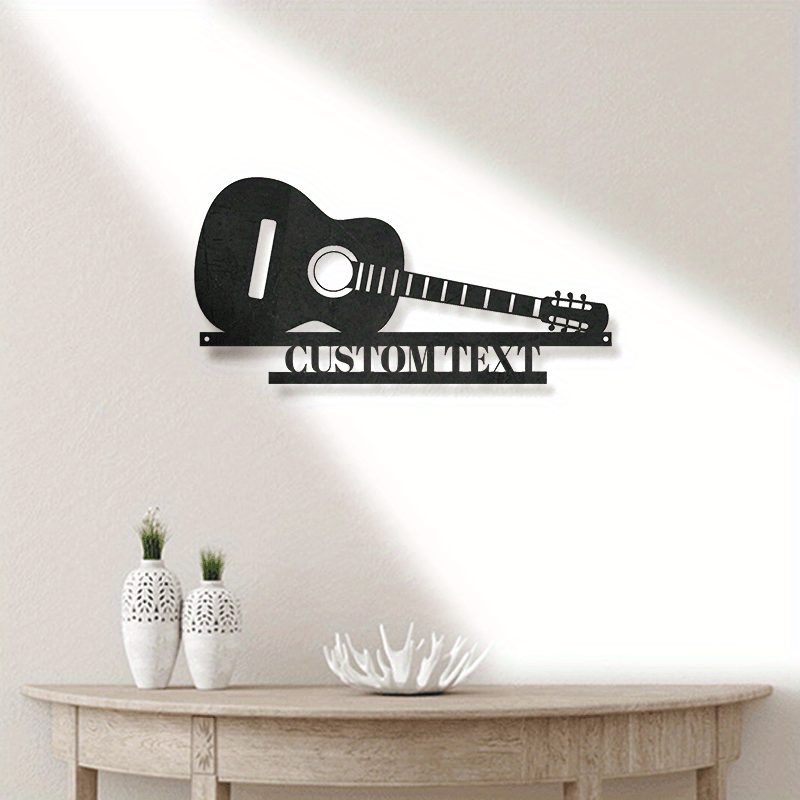 Unique Metal Wall Art Guitar Design - Perfect Gift for Music Lovers, Spouse, and Partner | Custom Name Sign for Home Decor & Back-to-School Supplies