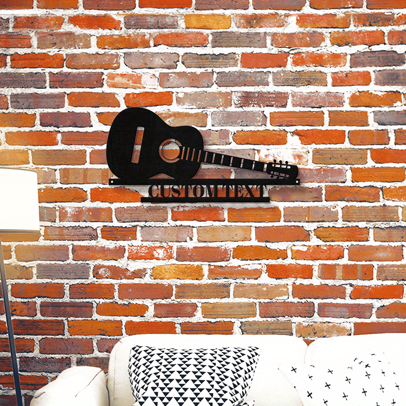 Unique Metal Wall Art Guitar Design - Perfect Gift for Music Lovers, Spouse, and Partner | Custom Name Sign for Home Decor & Back-to-School Supplies