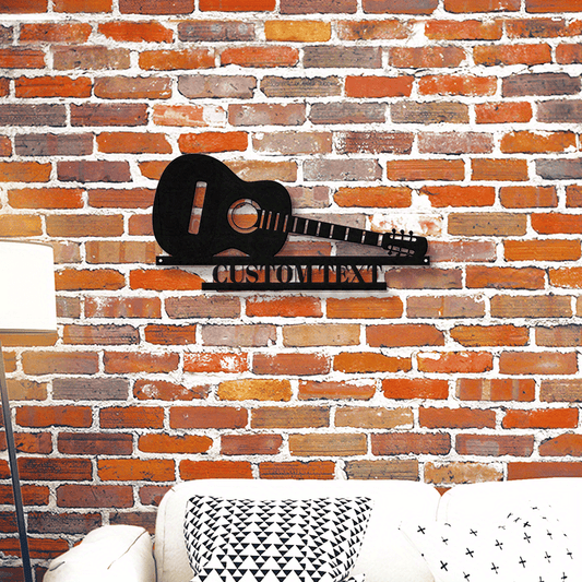 Unique Metal Wall Art Guitar Design - Perfect Gift for Music Lovers, Spouse, and Partner | Custom Name Sign for Home Decor & Back-to-School Supplies