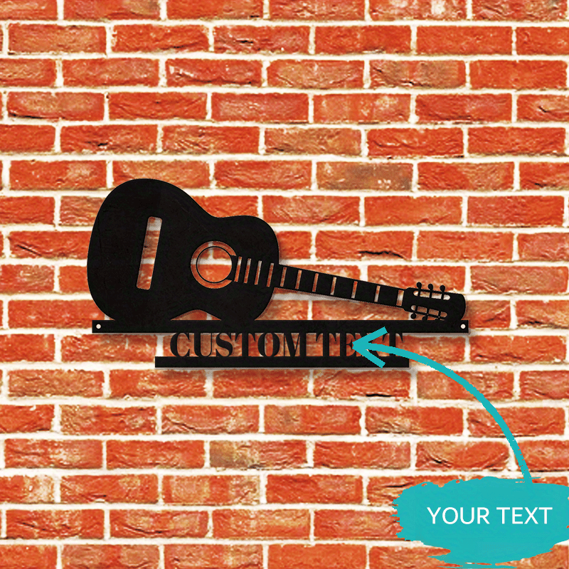 Unique Metal Wall Art Guitar Design - Perfect Gift for Music Lovers, Spouse, and Partner | Custom Name Sign for Home Decor & Back-to-School Supplies