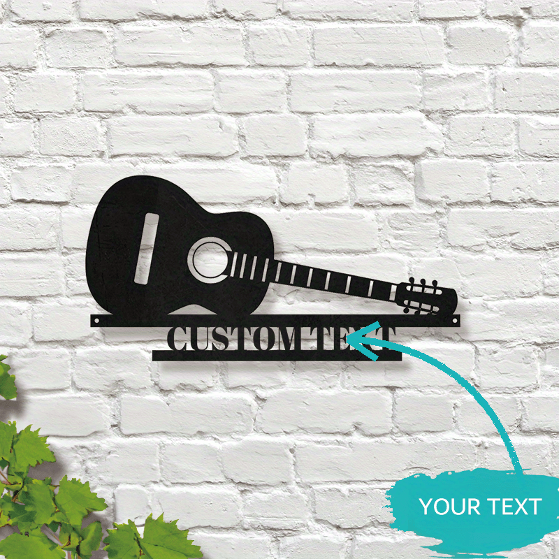 Unique Metal Wall Art Guitar Design - Perfect Gift for Music Lovers, Spouse, and Partner | Custom Name Sign for Home Decor & Back-to-School Supplies