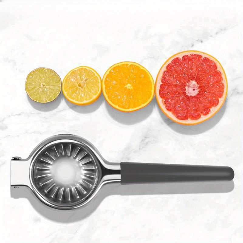 Durable Stainless Steel Manual Citrus Juicer - Robust Lemon Squeezer with Spacious Bowl & Secure Non-Slip Handle for Effortless Juicing Without Seeds