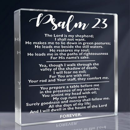 Inspirational Psalm 23 Acrylic Plaque - 10.16x10.16cm Christian Decor for Home & Office