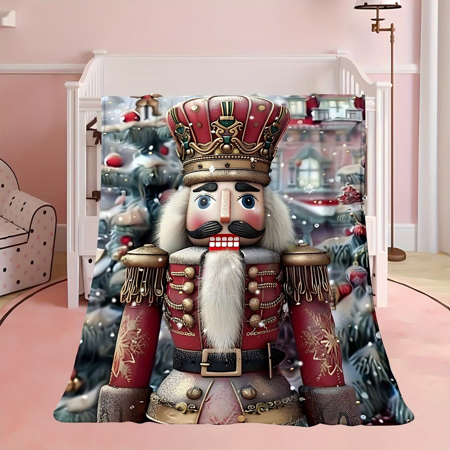 Get cozy with this Nutcracker Christmas Throw Blanket! Made from soft, plush, and warm flannel, this blanket is perfect for snuggling up on the couch or in bed. It's a great addition to your home decor for the holidays and makes a wonderful gift. Crafted