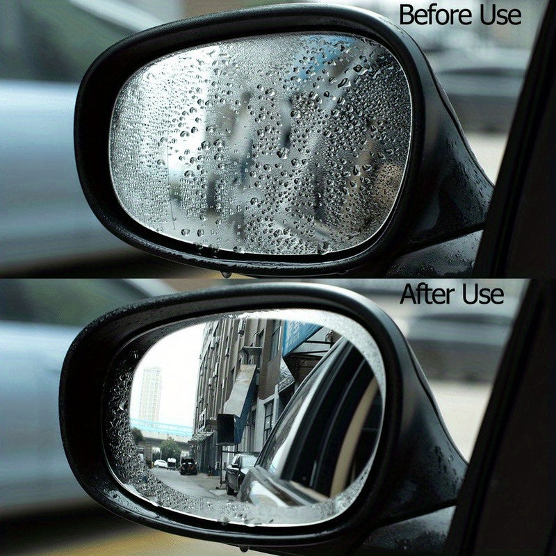 2 transparent pet screen protectors for car rearview mirrors, anti-fog and waterproof