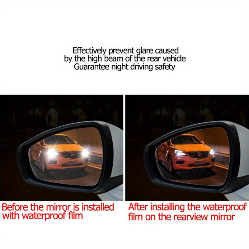 2 transparent pet screen protectors for car rearview mirrors, anti-fog and waterproof