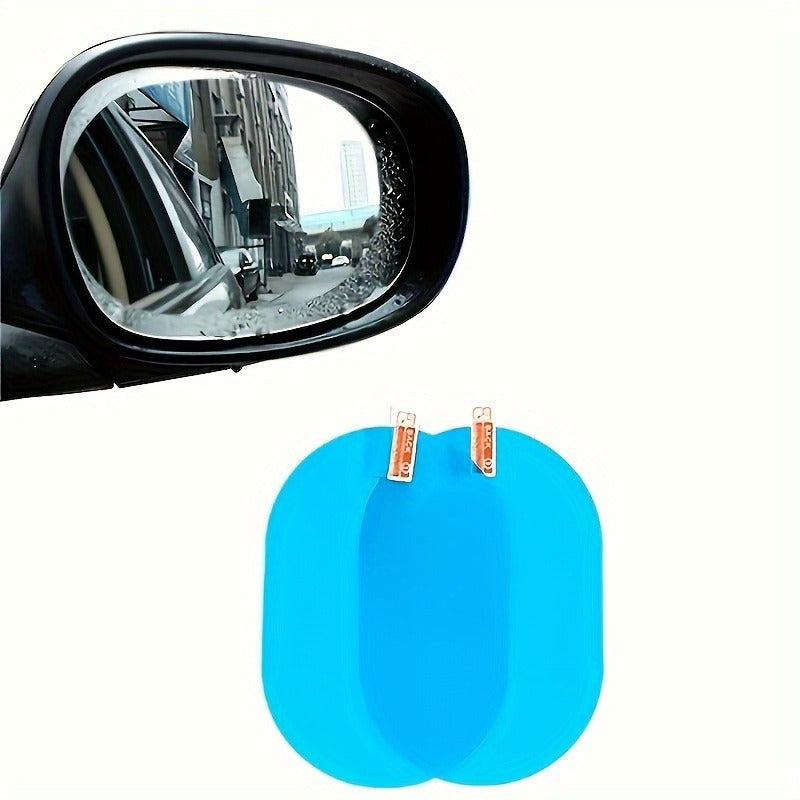 2 transparent pet screen protectors for car rearview mirrors, anti-fog and waterproof