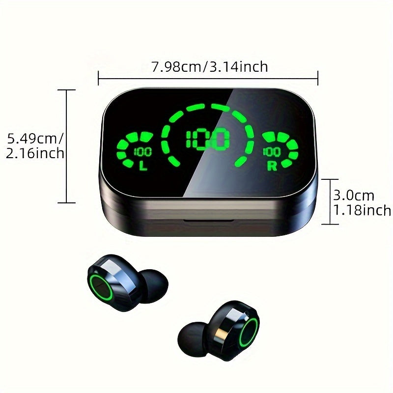 2024 Version TWS Wireless Earphones with LED Screen, Sound Isolation, In-Ear Gaming Headsets, Long Battery Life, High-Quality Plastic Build, Audio Excellence, Emergency Phone Charging.