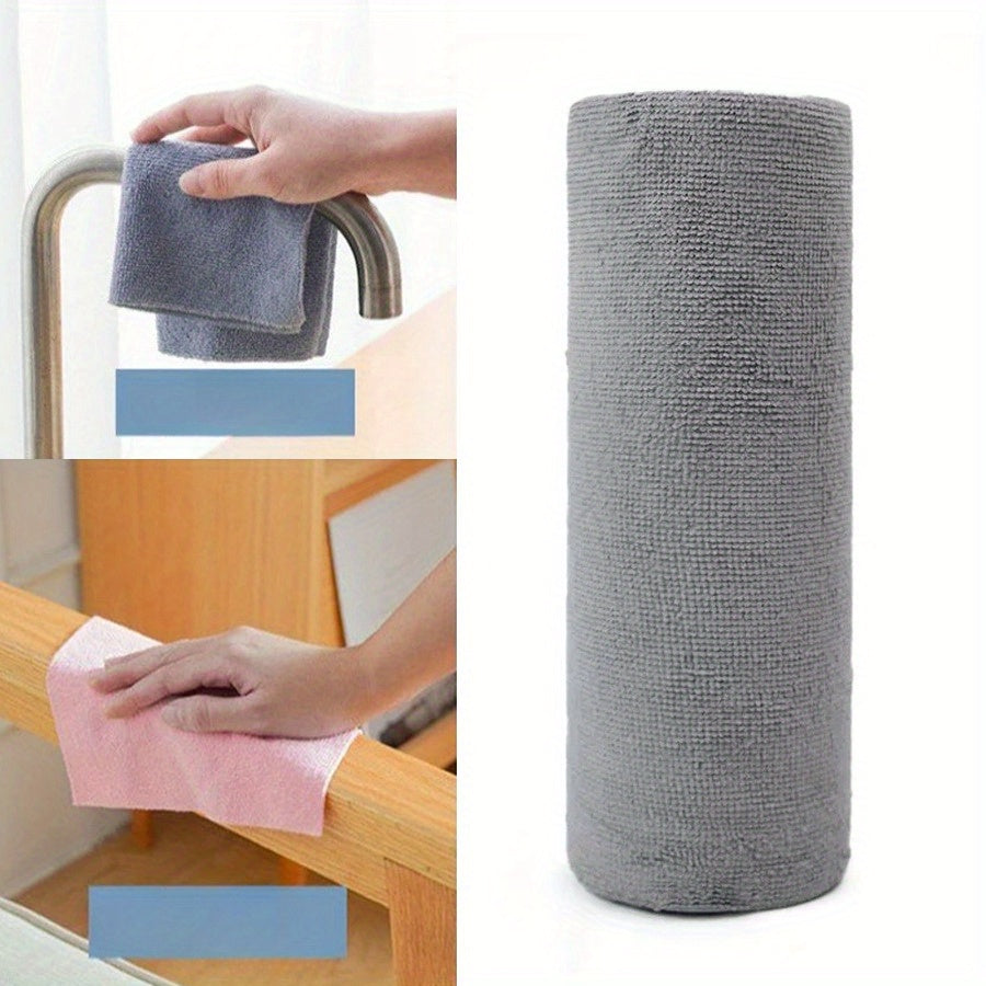 1 roll containing 25 single-use microfiber cleaning wipes for household kitchen use, serving as a convenient dishcloth or paper towel replacement option.