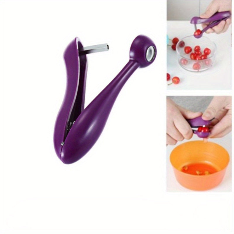 Cherry pitter tool for removing fruit pits and vegetable seeds, made of durable PP material and without magnesium rod/flint. Suitable for uncharged use.