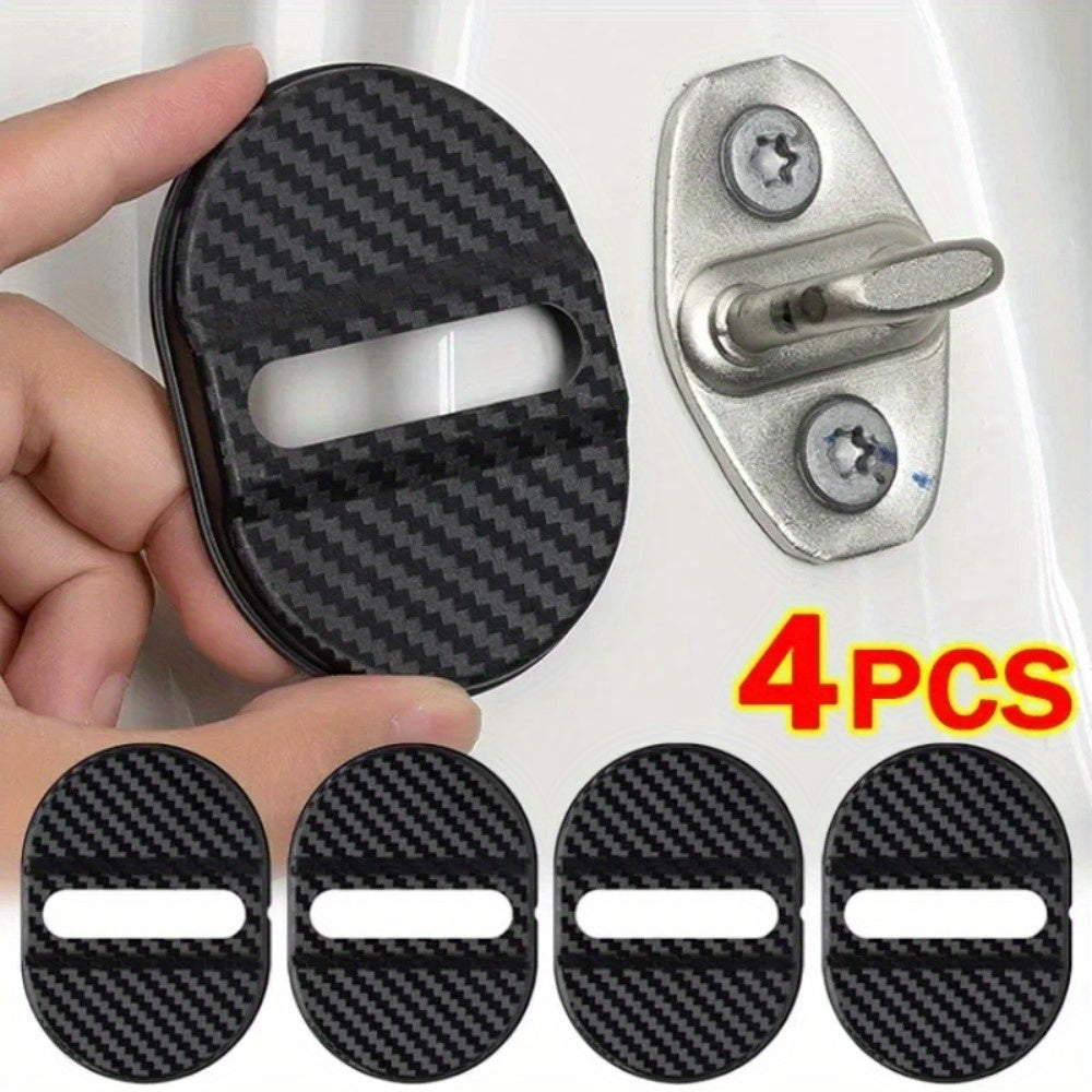 4pcs Car Door Lock Protector Covers for BMW F30, Audi A3 - Universal Anti-Rust Plastic Sleeve.