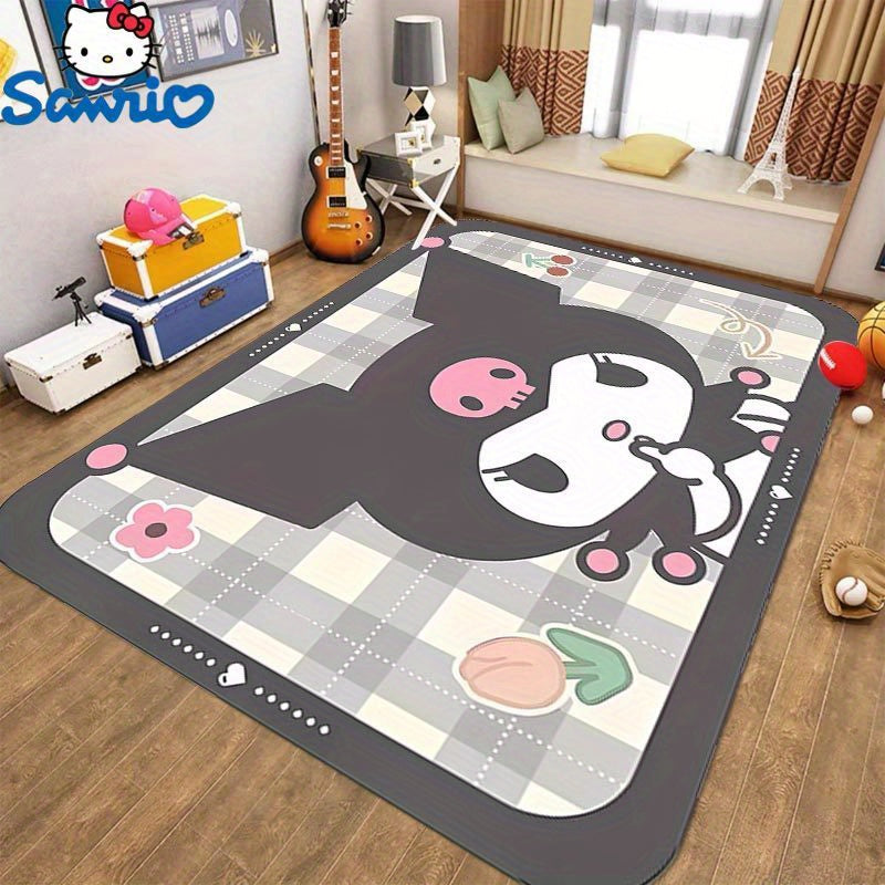 Soft and Non-Slip Sanrio Kuromi Area Rug - Ideal for Adding Charm to Bedrooms, Entryways, or Hallways