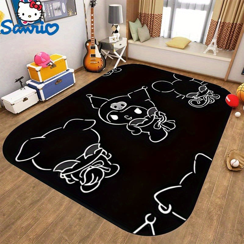 Soft and Non-Slip Sanrio Kuromi Area Rug - Ideal for Adding Charm to Bedrooms, Entryways, or Hallways