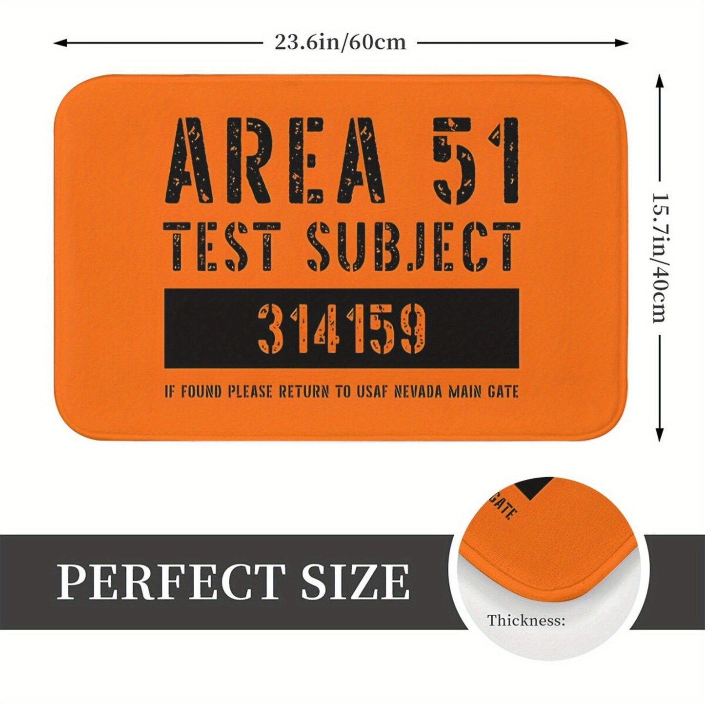 Area 51 ilhomlangan Inson O'g'irlash Hammom Matosi - Yengil, Mashinada Yuvish mumkin bo'lgan Polyesterdan tayyorlangan, Uy bezatish uchun ideal, Yashash xonasi, Balkon yoki Qo'rqinchli Halloween muhitida.