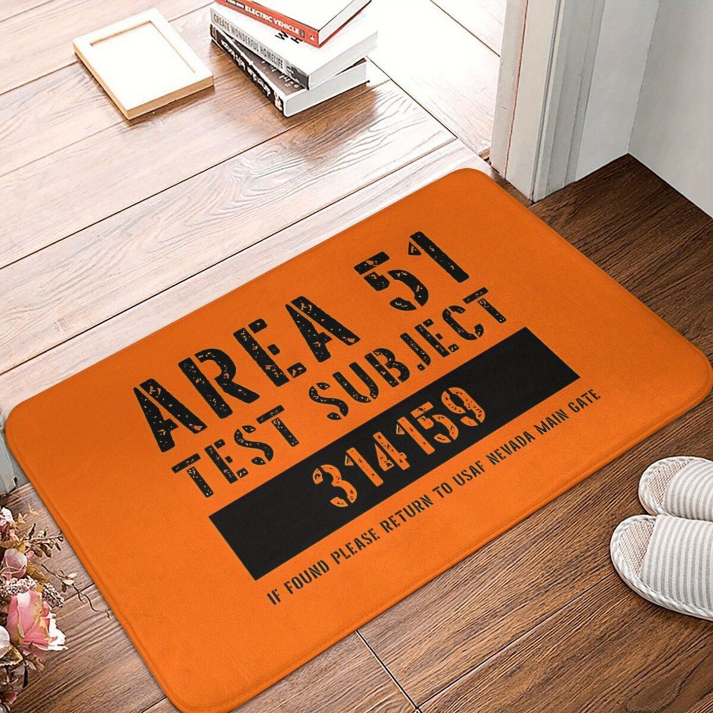 Area 51-inspired Alien Abduction Bath Mat - Made of Lightweight, Machine Washable Polyester, Ideal for Home Decor in the Living Room, Balcony, or Spooky Halloween Vibes