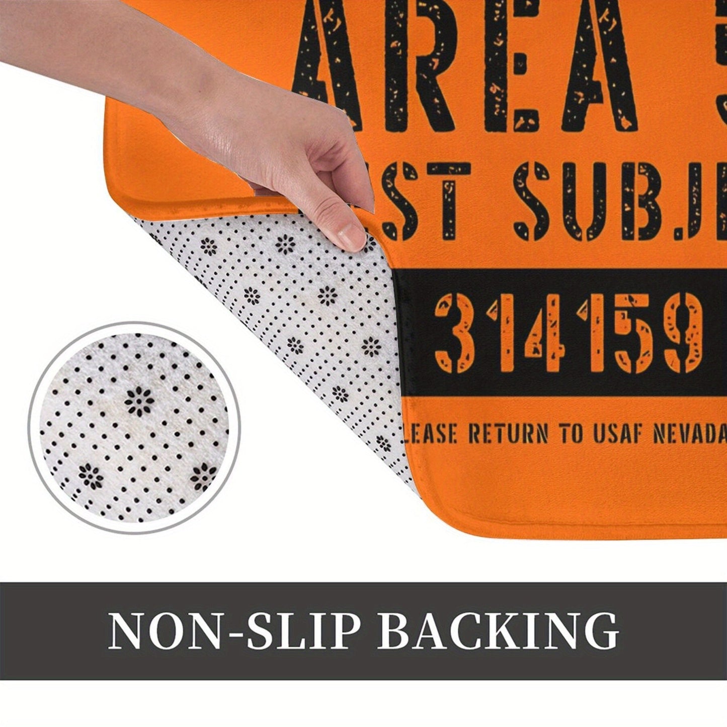 Area 51-inspired Alien Abduction Bath Mat - Made of Lightweight, Machine Washable Polyester, Ideal for Home Decor in the Living Room, Balcony, or Spooky Halloween Vibes