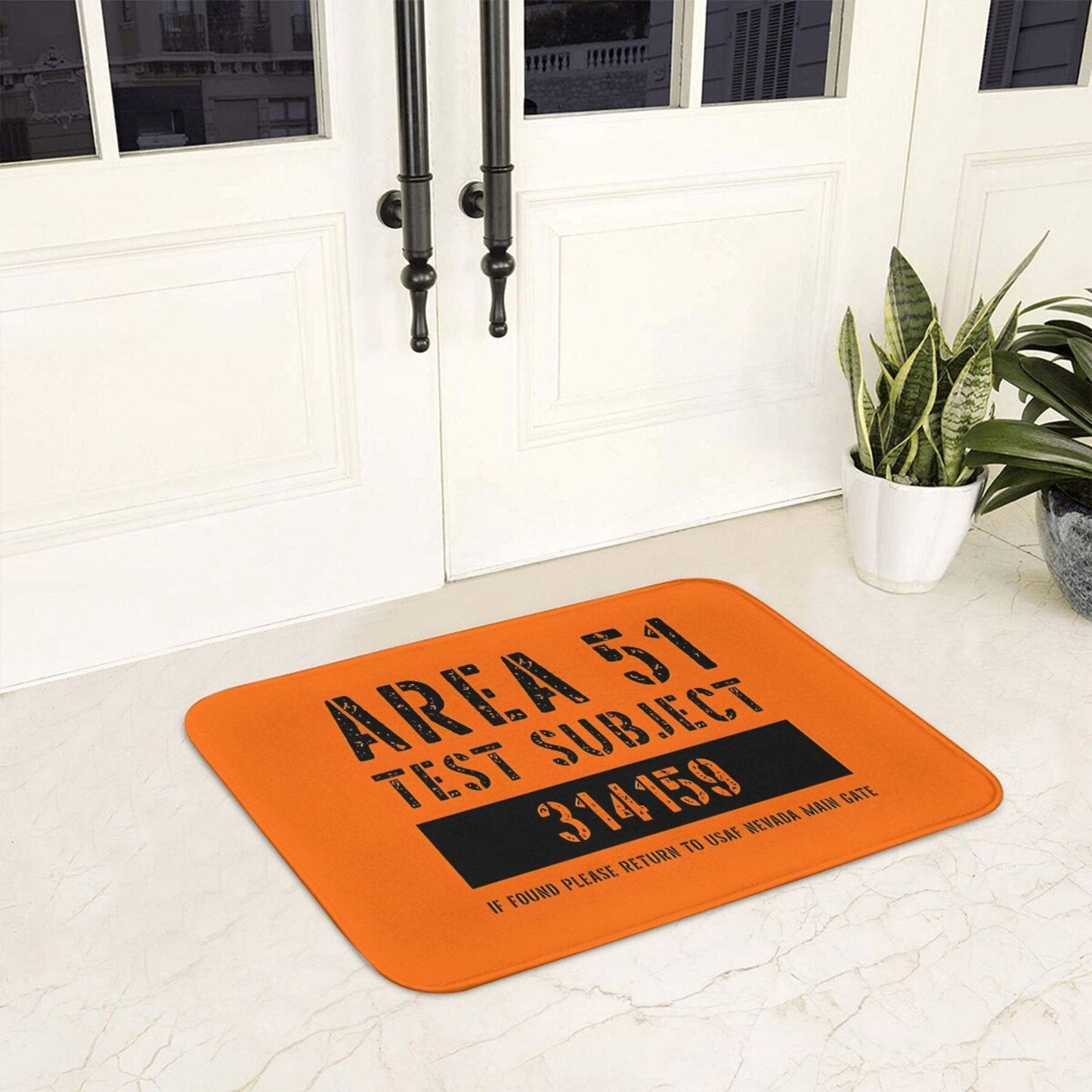 Area 51-inspired Alien Abduction Bath Mat - Made of Lightweight, Machine Washable Polyester, Ideal for Home Decor in the Living Room, Balcony, or Spooky Halloween Vibes