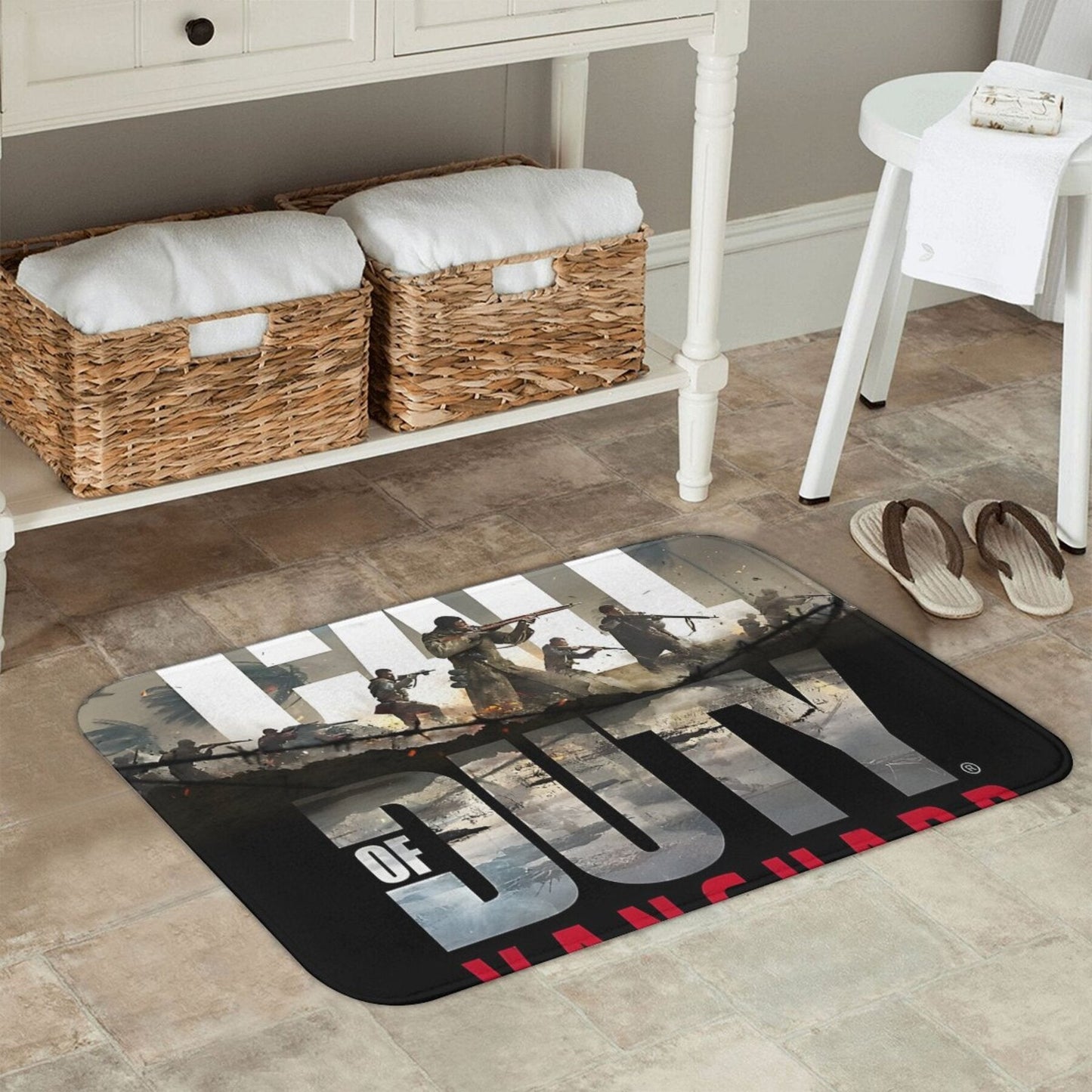 Rectangular Polyester Flannel Carpet, Lightweight Machine-Made Home Decor with Non-Slip Backing, Machine Washable. Perfect for Bedroom, Kitchen, or Balcony - 1pc JIT COD Vanguard Doormat