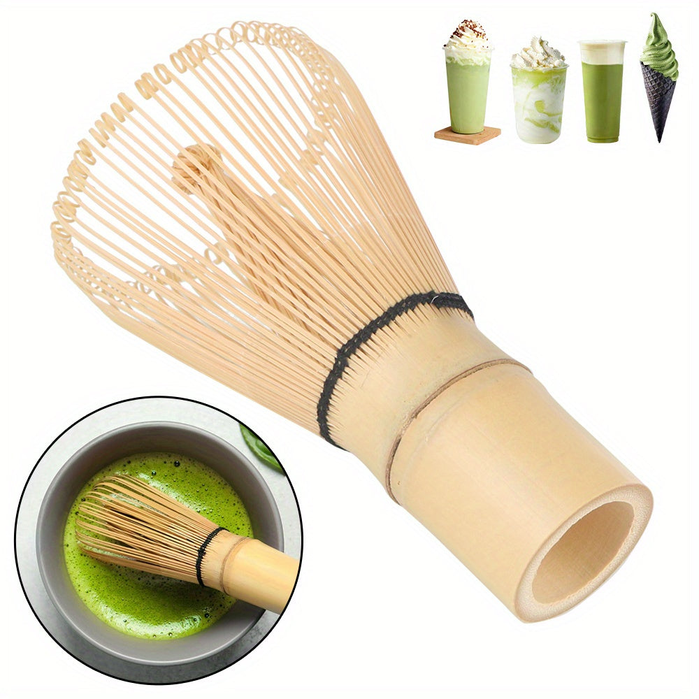 Artisanal kitchen utensils for making Matcha Green Tea, complete with a traditional Bamboo Whisk for authentic Japanese tea ceremonies.