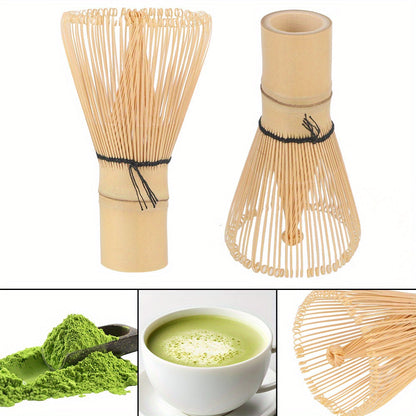 Artisanal kitchen utensils for making Matcha Green Tea, complete with a traditional Bamboo Whisk for authentic Japanese tea ceremonies.