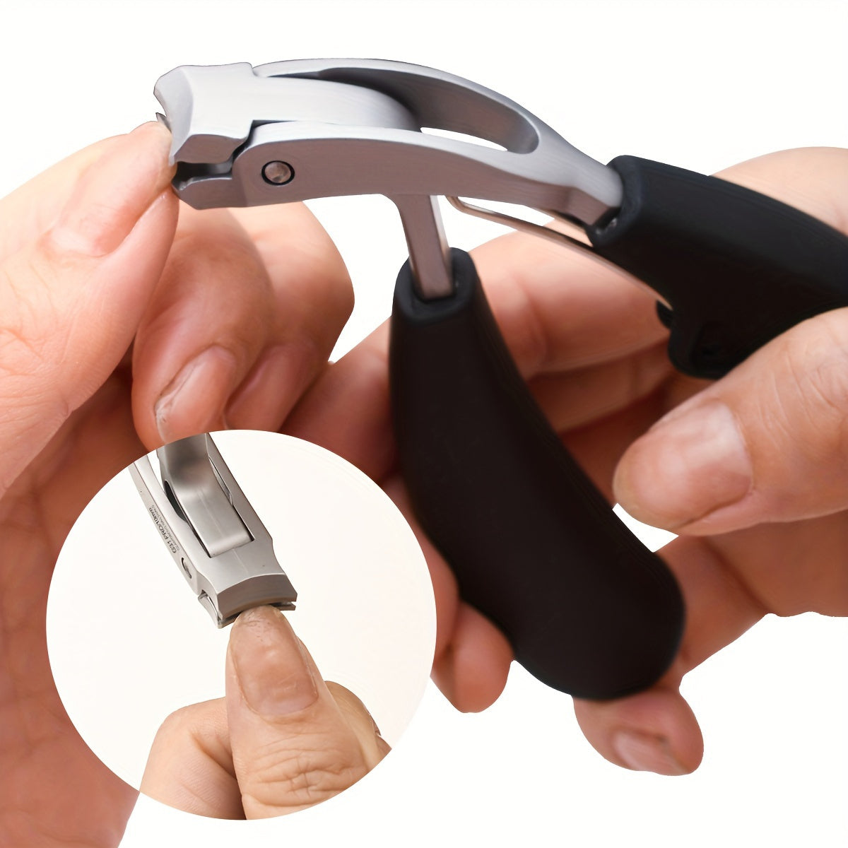 Professional Nail Clippers for Men and Seniors with Wide Opening, Sharp Stainless Steel Blade, and Long Handle.