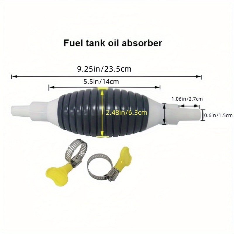 3-piece manual primer set for delivering fuel and liquids, includes fuel pump, pipeline, and rubber bulb pump for vacuum fuel delivery. Specifically used for gasoline.