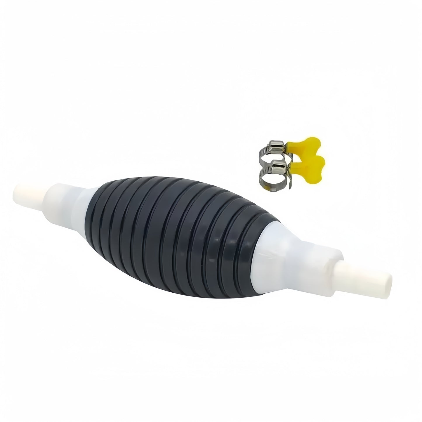 3-piece manual primer set for delivering fuel and liquids, includes fuel pump, pipeline, and rubber bulb pump for vacuum fuel delivery. Specifically used for gasoline.