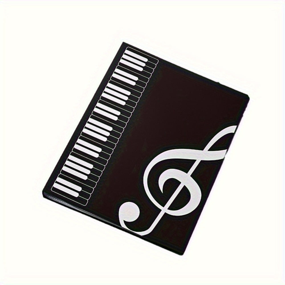 1 piece A4 size contemporary 40-pocket double-sided PVC guitar sheet music folder holds 80 pages, available in black, white, pink, blue, and transparent.