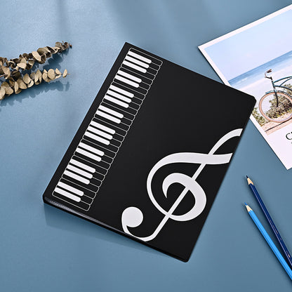 1 piece A4 size contemporary 40-pocket double-sided PVC guitar sheet music folder holds 80 pages, available in black, white, pink, blue, and transparent.