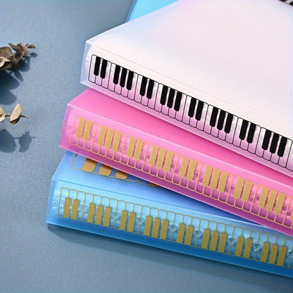 1 piece A4 size contemporary 40-pocket double-sided PVC guitar sheet music folder holds 80 pages, available in black, white, pink, blue, and transparent.