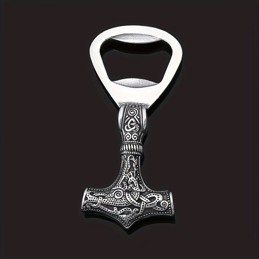 Durable Alloy Viking Hammer Bottle Opener - Unique design, great for parties, bars, and gifts.