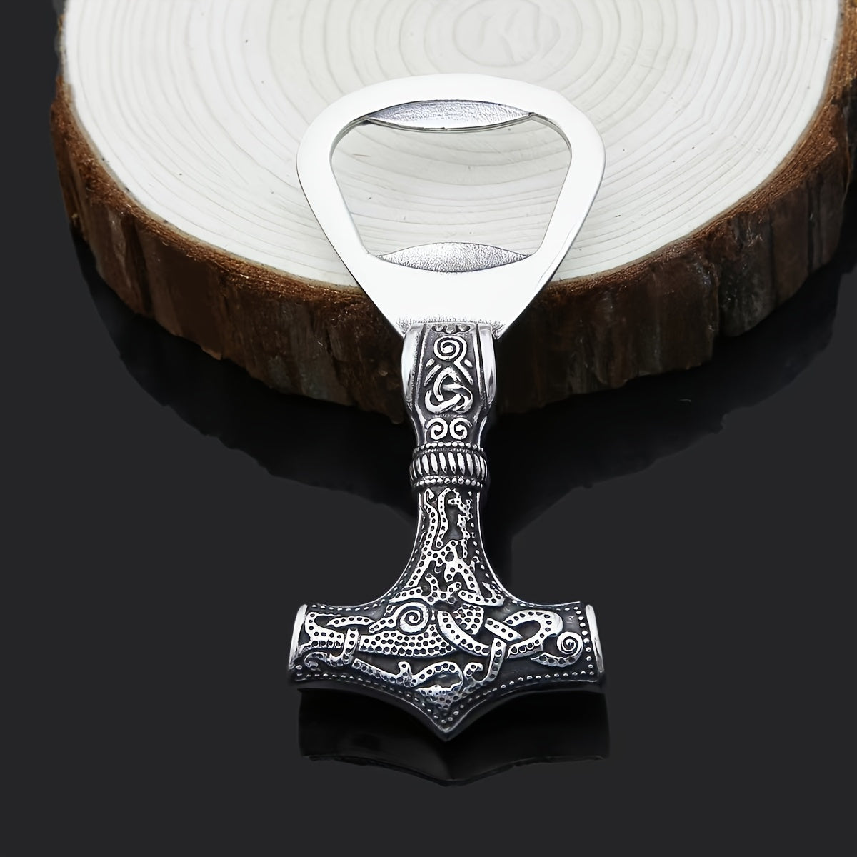 Durable Alloy Viking Hammer Bottle Opener - Unique design, great for parties, bars, and gifts.