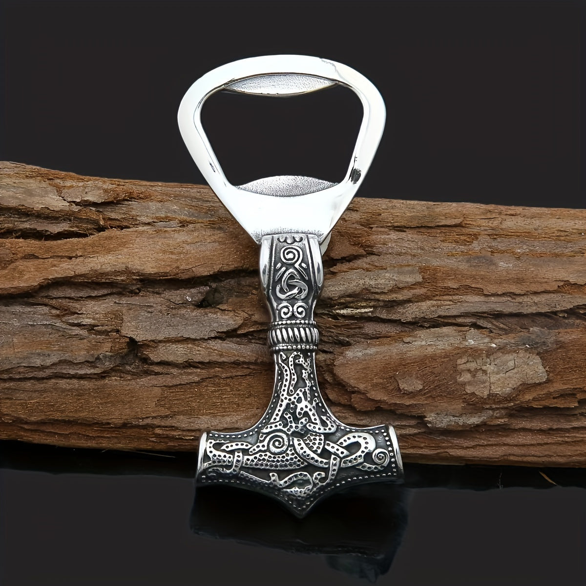 Durable Alloy Viking Hammer Bottle Opener - Unique design, great for parties, bars, and gifts.