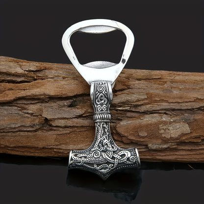 Durable Alloy Viking Hammer Bottle Opener - Unique design, great for parties, bars, and gifts.