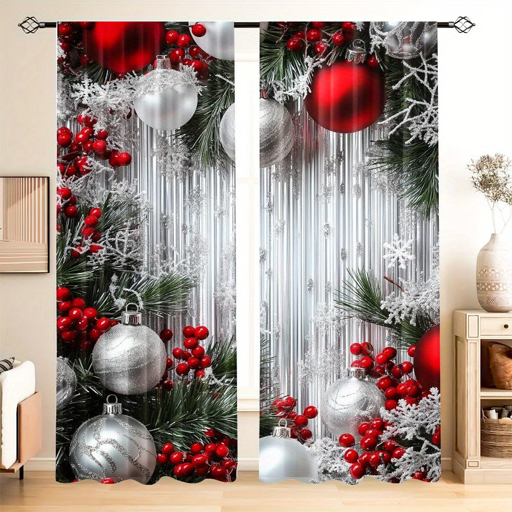 Add a festive touch to your living room, bedroom, kitchen, or office with these 2 Christmas tree-patterned curtains. The digital print design creates a cozy holiday atmosphere, while the rod pocket edge makes them easy to hang. Perfect for living room