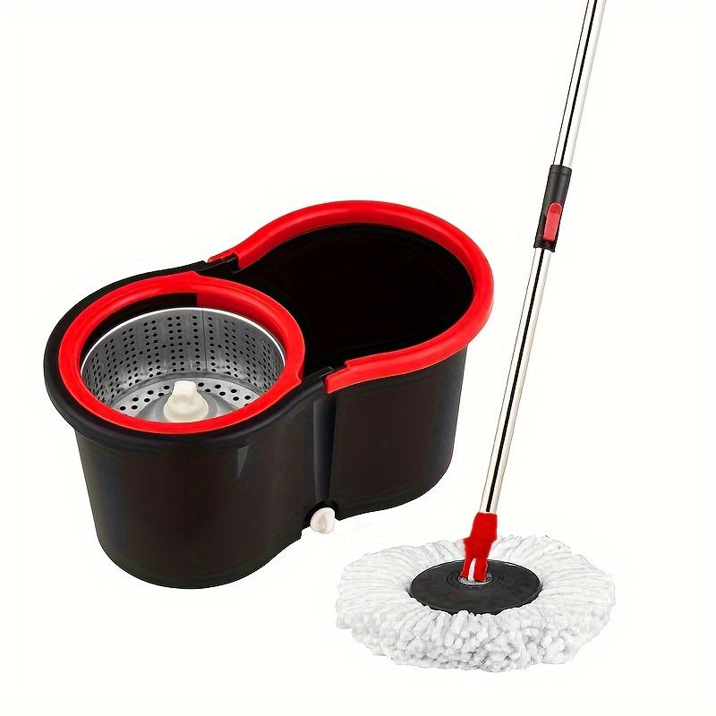 Get 1 Set Home Spin Mop and Bucket Set, Hands-Free Cleaning Tool, Dual-Use for Wet and Dry Floors, Perfect for Living Room, Bedroom, Kitchen, Bathroom Cleaning. Includes All Necessary Supplies and Tools.