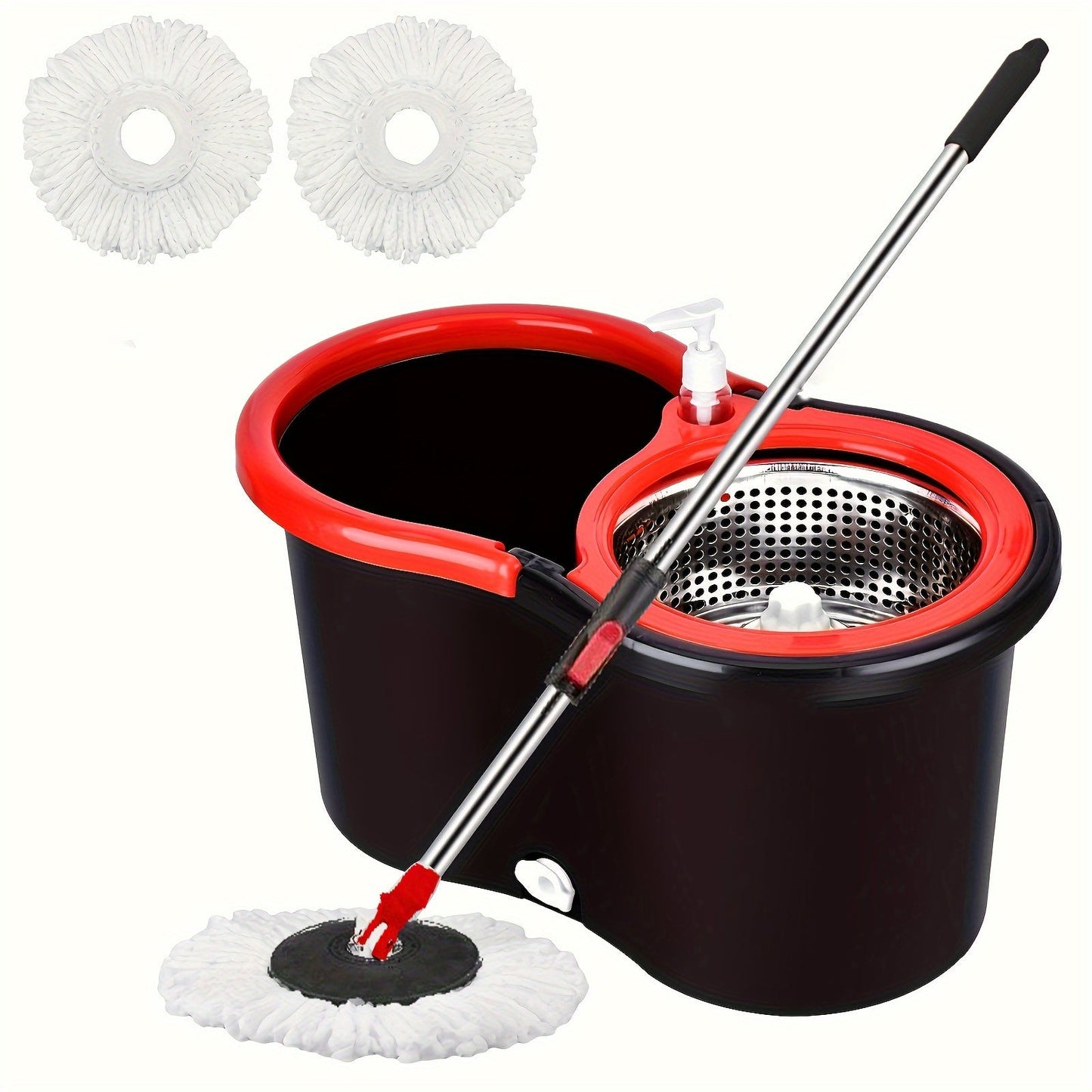 Get 1 Set Home Spin Mop and Bucket Set, Hands-Free Cleaning Tool, Dual-Use for Wet and Dry Floors, Perfect for Living Room, Bedroom, Kitchen, Bathroom Cleaning. Includes All Necessary Supplies and Tools.