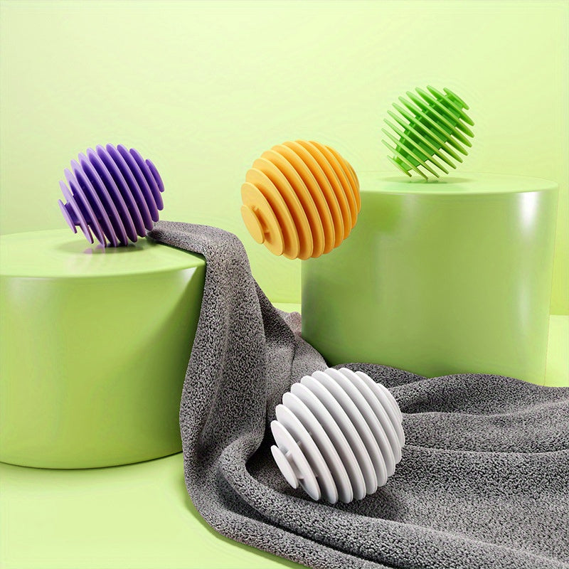 Reusable laundry balls reduce wrinkles, static, and promote softness without electricity. Machine wash safe.