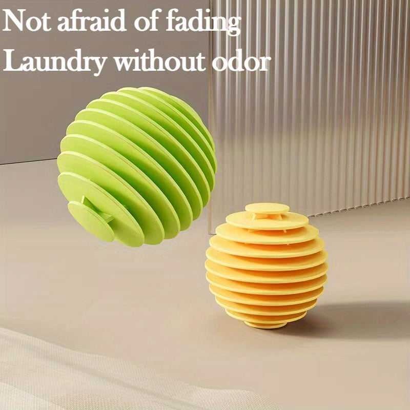 Reusable laundry balls reduce wrinkles, static, and promote softness without electricity. Machine wash safe.