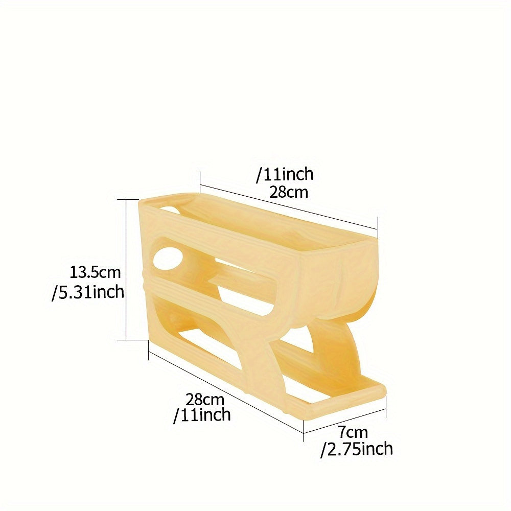 The Space-Saving 3-Tier Sliding Egg Dispenser: Convenient Refrigerator and Countertop Storage Solution, Made with Non-Contact Food Safe Materials to Keep Eggs Fresh.