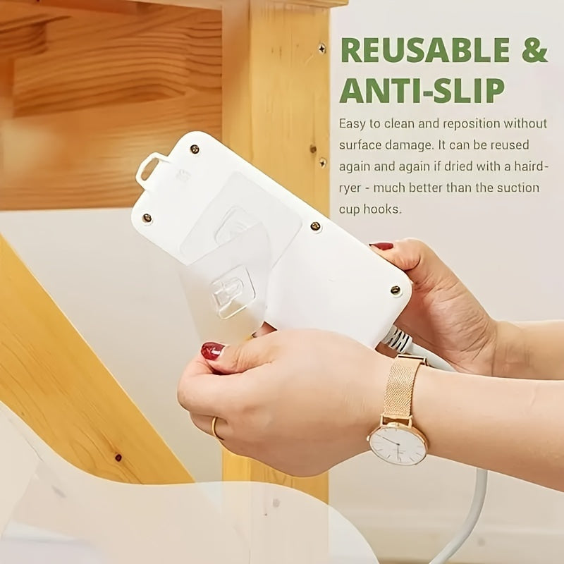 Convenient and Non-Slip Adhesive Hooks: Simple to Clean and Reuse Without Leaving Marks - Ideal for Office Applications