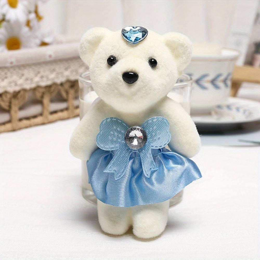 10 plastic teddy bear figurines for various occasions, suitable for collectors and DIY crafts, recommended for ages 14 and up.