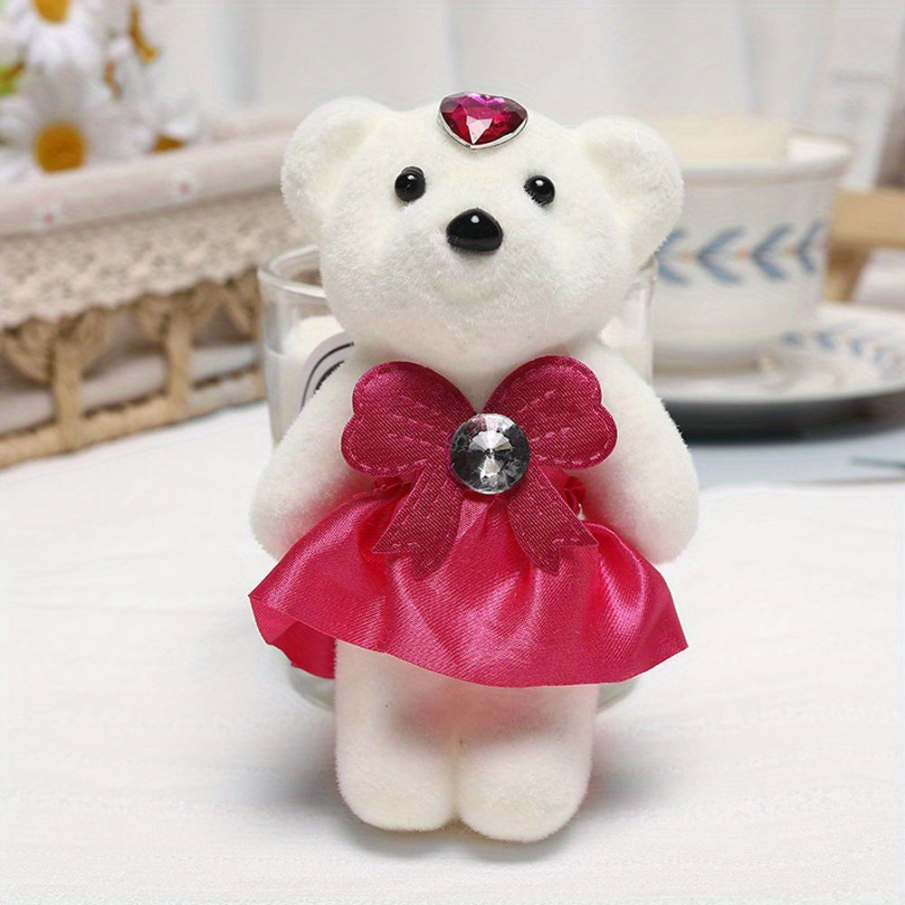 10 plastic teddy bear figurines for various occasions, suitable for collectors and DIY crafts, recommended for ages 14 and up.