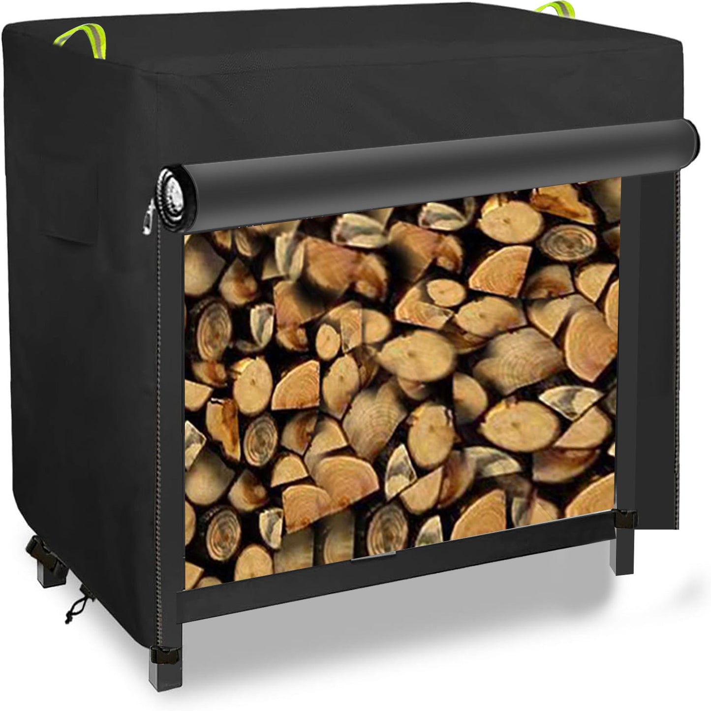 Cover your outdoor firewood with this durable 210D Oxford cloth protector, designed to keep your fireplace wood rack dustproof and rainproof. Complete with an elastic band and grommets for easy installation.