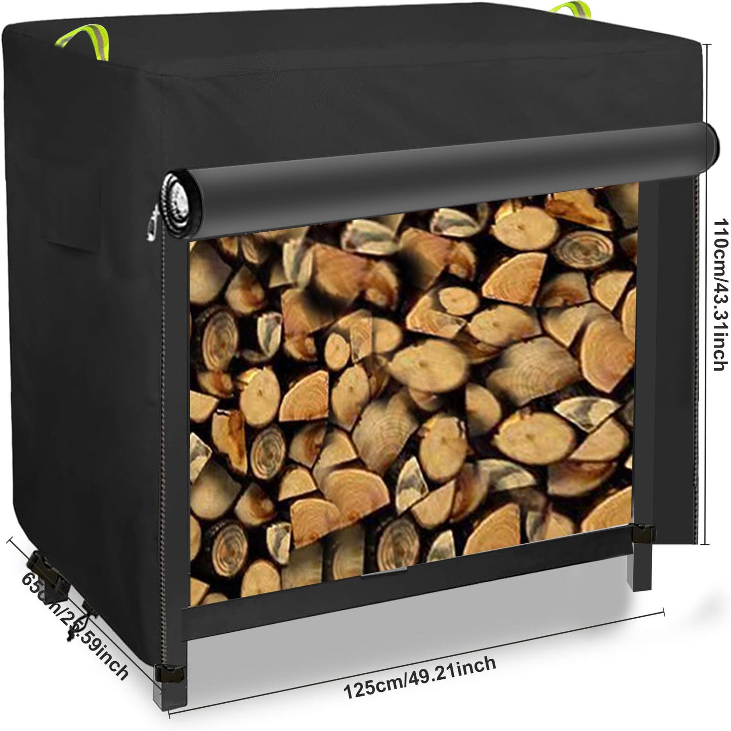 Cover your outdoor firewood with this durable 210D Oxford cloth protector, designed to keep your fireplace wood rack dustproof and rainproof. Complete with an elastic band and grommets for easy installation.