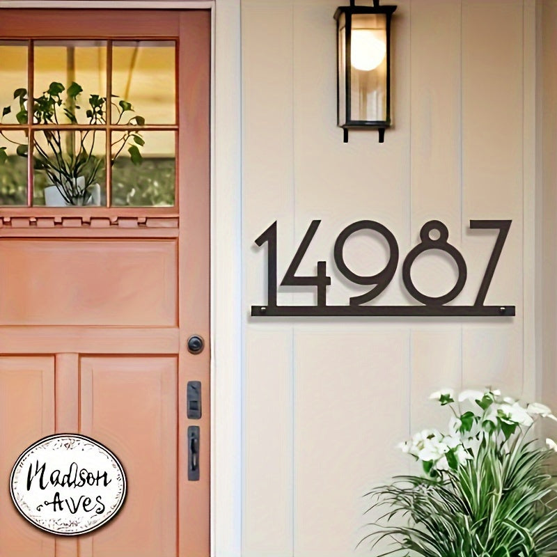 Personalized Black Metal Address Number Sign 149-87, Unique Wall-Mount House Number Plaque, Handcrafted for Durability, Perfect Housewarming Gift, Mounts Easily without Electricity