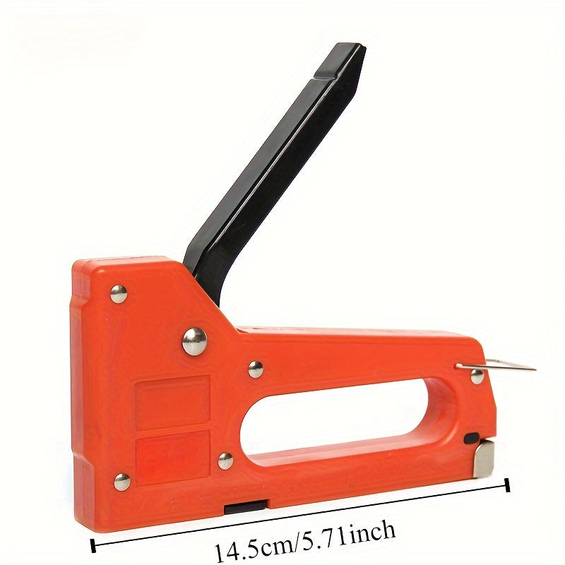 Essential 3-in-1 manual staple gun with durable plastic staples for home use, staples not included.