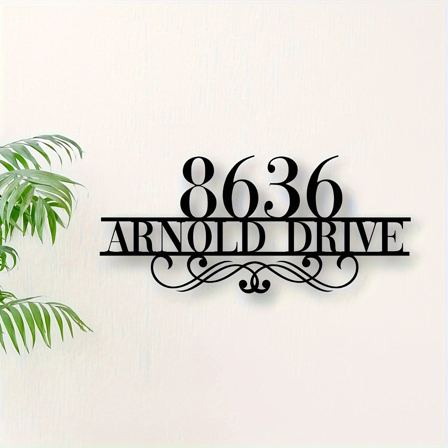 Personalized House Number and Street Name Sign - Elegant Iron Address Plaque, Durable Outdoor Decor for Modern Homes, Perfect Gift for Adults - 8636 Arnold Drive